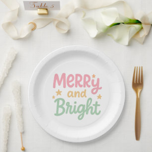 Assiettes En Carton Joli Noël moderne coloré