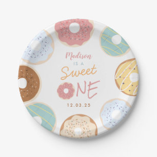 Assiettes En Carton Joli Pastel Moderne Donut Premier Anniversaire