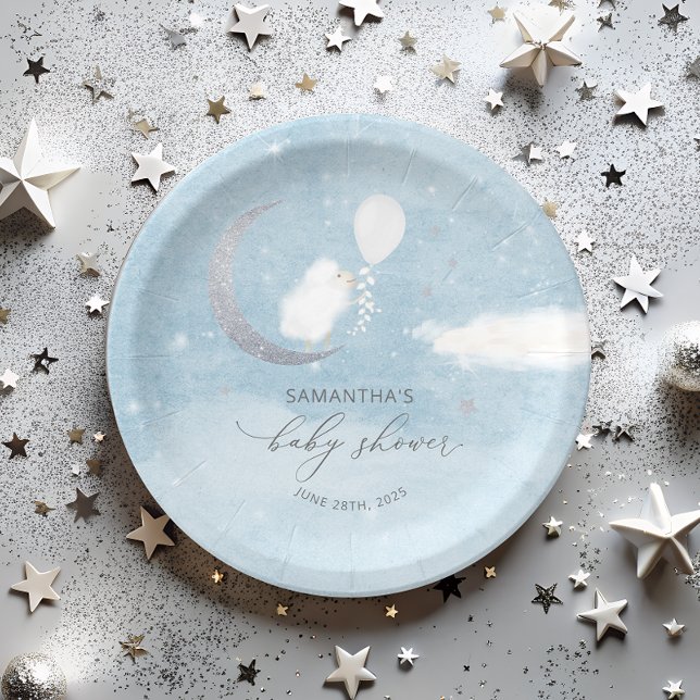 Assiettes En Carton Joli Petit Agneau Au Baby shower À Balloon (Créateur téléchargé)