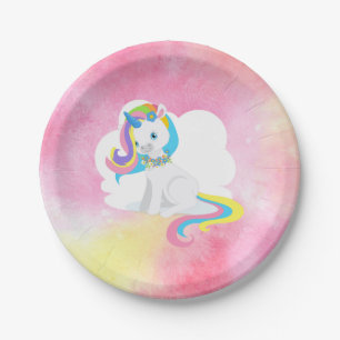 Assiettes En Carton Joli Rainbow Hair Unicorn