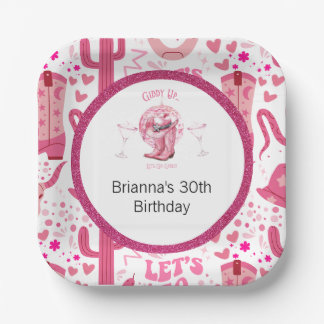 Assiettes En Carton Joli rose et Parties scintillant fille fille Anniv