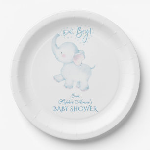 Assiettes En Carton Jolie aquarelle Elephant Oh Baby shower garçon