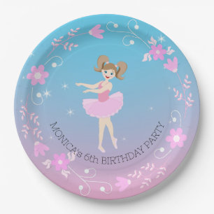 Assiettes En Carton Jolie Ballerina fille fête d'anniversaire