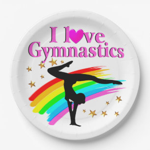 ASSIETTES EN CARTON JOLIE CHAMPION DE GYMNASTIQUE EN COURSE