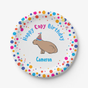 Assiettes En Carton Jolie Couleur Anniversaire de enfant de Capybara