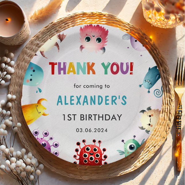 Assiettes En Carton Jolie couleur Notre Petite Fête d'Anniversaire Mon (Créateur téléchargé)