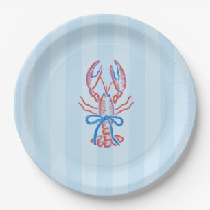Assiettes En Carton Jolie ébullition de homard côtière estivale