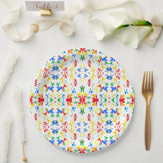 Assiettes En Carton Jolie éclaboussure abstraite colorée