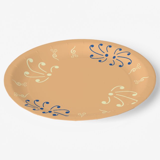 Assiettes En Carton Jolie et belle Fancy Flora Texte Motif Design (Angle)