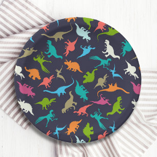 Assiettes En Carton Jolie fête des enfants Dinosaur coloré moderne