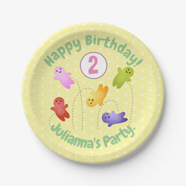 Assiettes En Carton Jolie gelée bébés bonbons bonbons dessin animé (Devant)