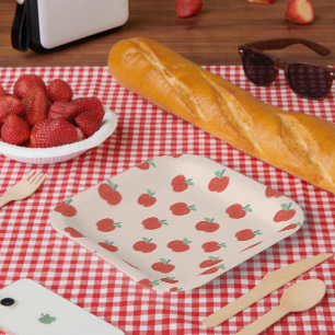 Assiettes En Carton Jolie pomme rouge