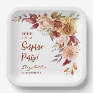 Assiettes En Carton Jolie Terracotta Automne Floral Surprise Anniversa