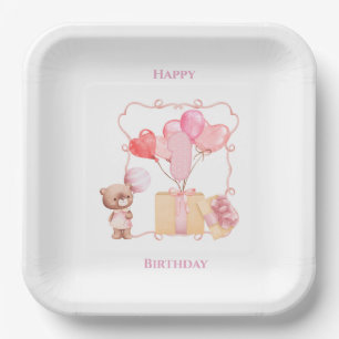 Assiettes En Carton Jolies filles 1er anniversaire