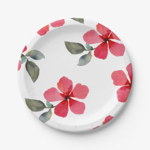 Assiettes En Carton Jolies fleurs rouges de printemps Poppy Fête de ma