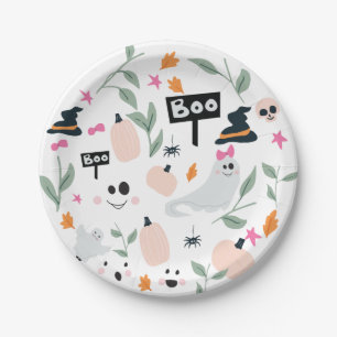 Assiettes En Carton Jolis Fantômes de fête d'Halloween effrayants