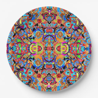 Assiettes En Carton Jolis motifs de fleurs artistiques colorés