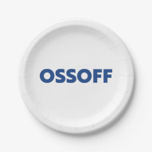 Assiettes En Carton Jon Ossoff second tour du Sénat de Géorgie bleu bl