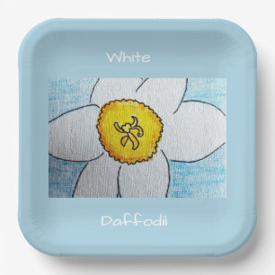 Assiettes En Carton Jonquille blanche