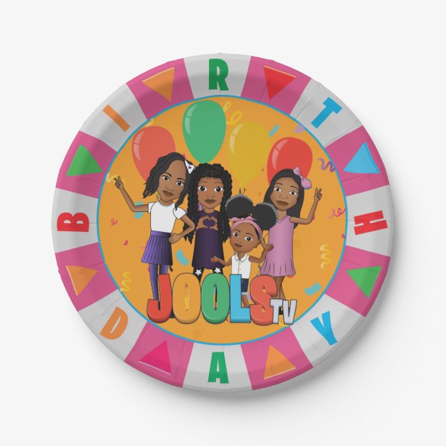 Assiettes En Carton JOOLS TV ®️ rose 7 dans Dessert Plate (Devant)