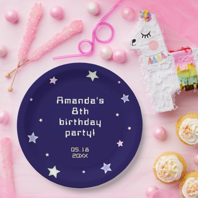 Assiettes En Carton Jote Retro Anniversaire de enfant de jeu Arcade (Fête)