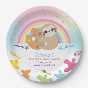 Assiettes En Carton Jote Sloth Art Craft Party Rainbow Anniversaire