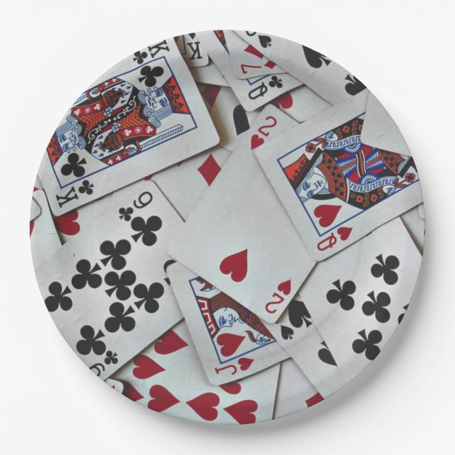 Assiettes En Carton Jouer aux cartes Poker Games Queen King (Devant)