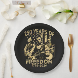 Assiettes En Carton Jouer de la guitare 4 juillet 250e anniversaire