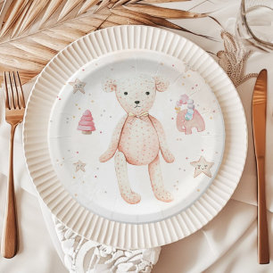 Assiettes En Carton Jouets de fille rose pâle Aquarelle