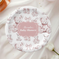Jouets Roses Toile De Jouy Baby shower