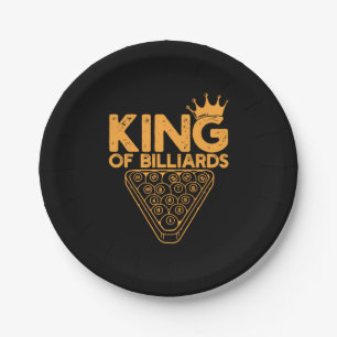 Assiettes En Carton Joueur de billard Roi Des Billiards