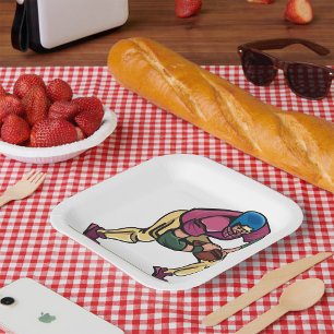Assiettes En Carton Joueur de football Gridiron