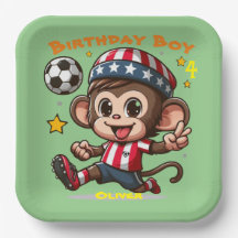 Joueur de football singe heureux personnalisable