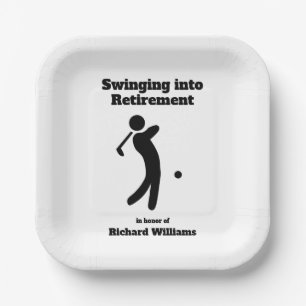 Assiettes En Carton Joueur de golf à la retraite basculant dans le mod
