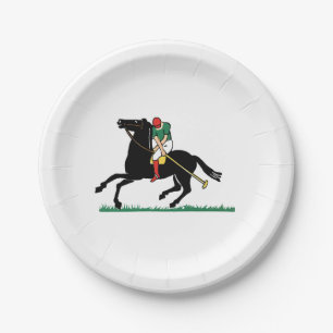 Assiettes En Carton Joueur de polo vintage sur poney
