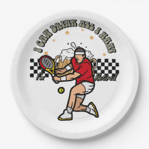 Assiettes En Carton Joueur retraité de Tennis pour la partie