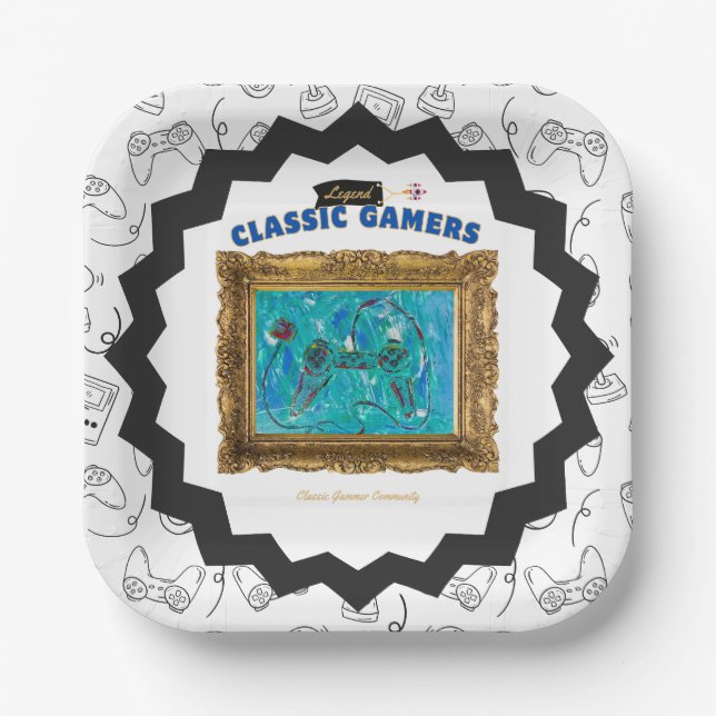 Assiettes En Carton Joueurs classiques Cool de fête d'anniversaire Pla (Recto)