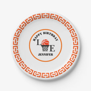 Assiettes En Carton Joueuse de basketball Fille, Fille de basketball A