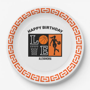 Assiettes En Carton Joueuse de basketball Fille, Fille de basketball A