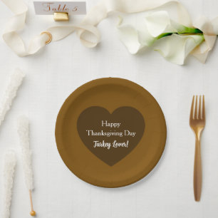 Assiettes En Carton Jour de Bon thanksgiving simple Turquie Lover Brow