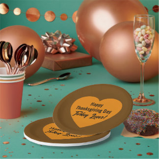 Assiettes En Carton Jour de Bon thanksgiving simple Turquie Lover Oran