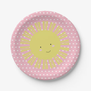 Assiettes En Carton Jour de fête du Soleil pour le parc Rose Cute