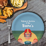 Assiettes En Carton Jour de jeu Super Fan du joueur de football<br><div class="desc">Customisez ces plaques en papier de footballeur avec votre nom. Voir les invitations MATCHING et plus dans notre collection.</div>