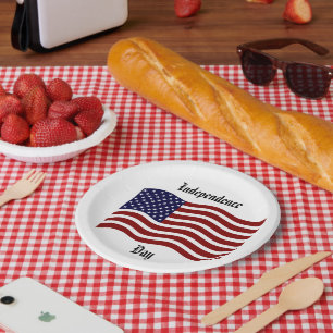 Assiettes En Carton Jour de l'Indépendance/drapeau américain