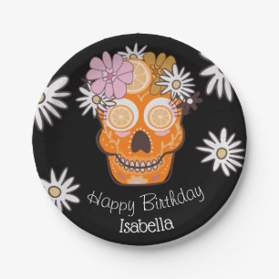Assiettes En Carton Jour de mort Anniversaire Sugar Skull Plaques de p
