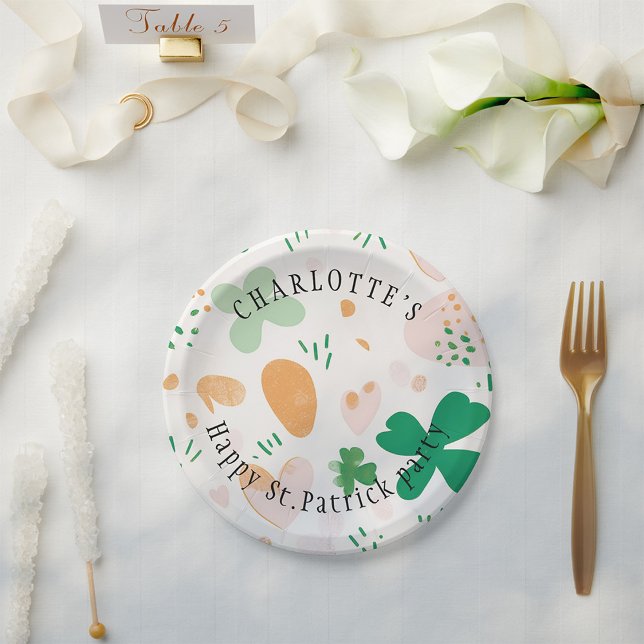 Assiettes En Carton Jour de Saint-Patricks Coupe verte personnalisée (Créateur téléchargé)