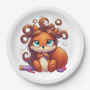 Assiettes En Carton Jour des cheveux d'écureuils glamour