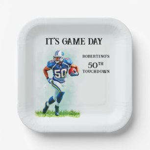 Assiettes En Carton Jour du jeu Courir le football américain 50e anniv