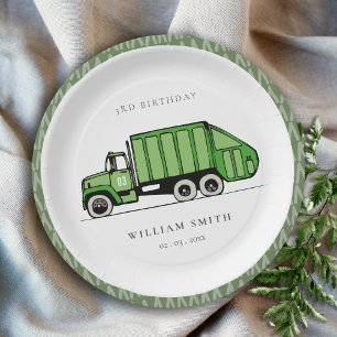 Assiettes En Carton Jour vert mignon Garbage Truck Enfants N'importe q