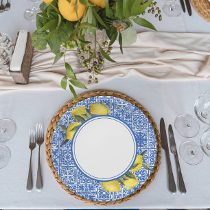 Assiettes En Carton Journée de mariage Carrelage Méditerranéen & Citro